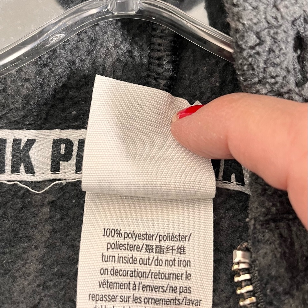 Casual Hoodie by Pink Women’s M Black and Gray 1/4 Zip Soft - Picture 7 of 8
